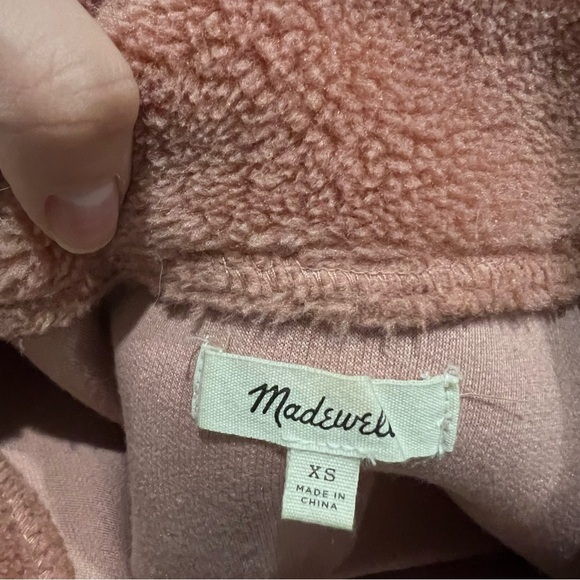 Madewell Sherpa Pullover Quarter Zip Sweatshirt - Picture 6 of 7